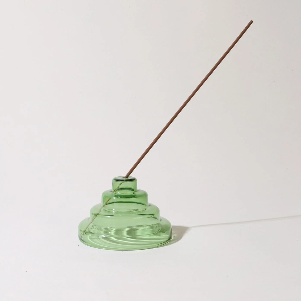 Glass Incense Holder in Green