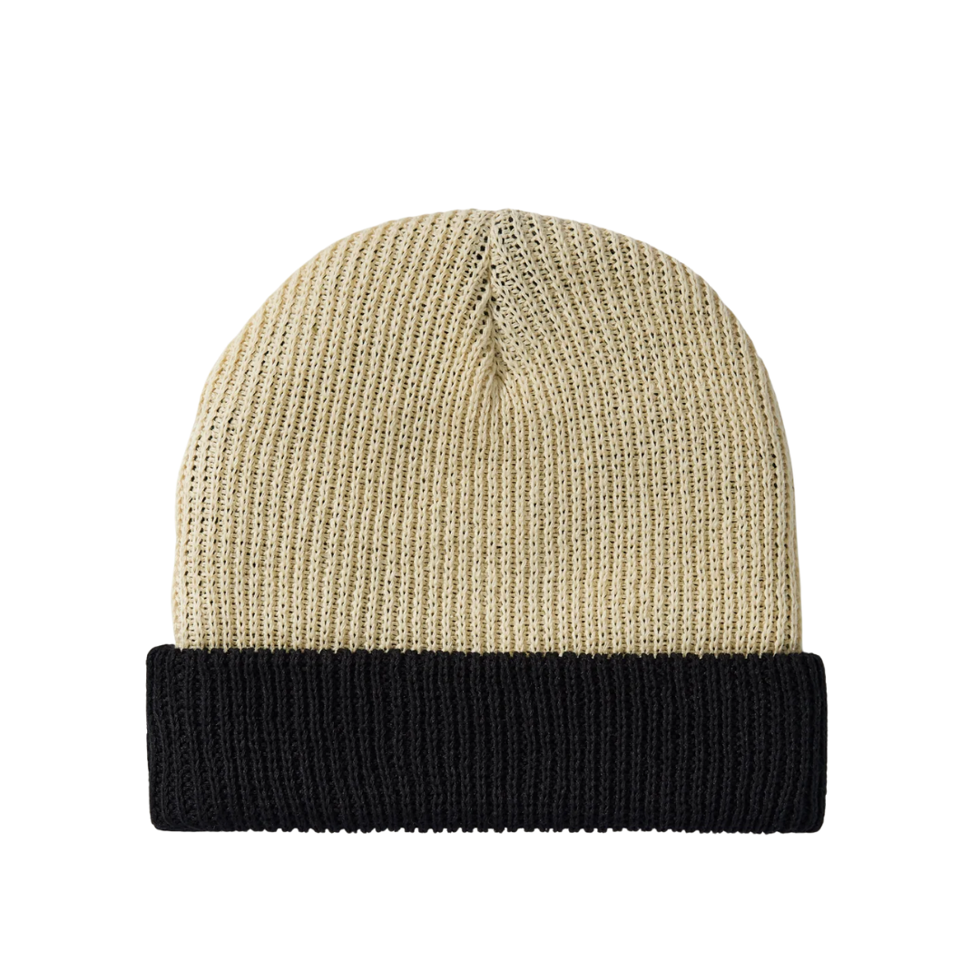 Two-Tone Studio Beanie in Black / Cream